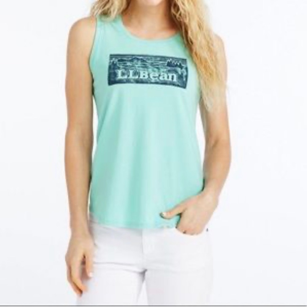 L.L. Bean Women's aqua blue Tee Large earthy Granola